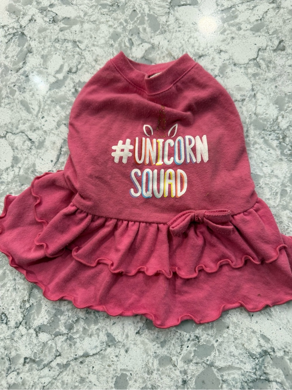 Pet Pink Ruffle Skirt with "Unicorn Squad" size S